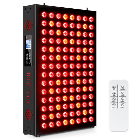 Red Light Therapy Panel for Face and Body, Infrared Light Therapy with Timer & Remote Control, Quad Wave 660nm 850nm 630nm 940nm Near Infrared Light Therapy Panel Portable Dual Chip LED Device