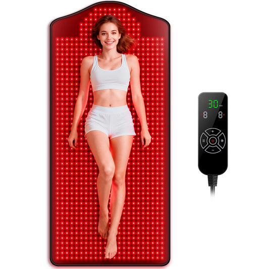 Red Light Therapy Infrared Pad: Pain Relief 1090 LEDs Large Mat for Full Body 660nm Red Light&850nm Infrared Therapy Heating Wrap Body 73 * 32 Inch Big Pads for Back Neck Knee Face Infared Panel Lamp