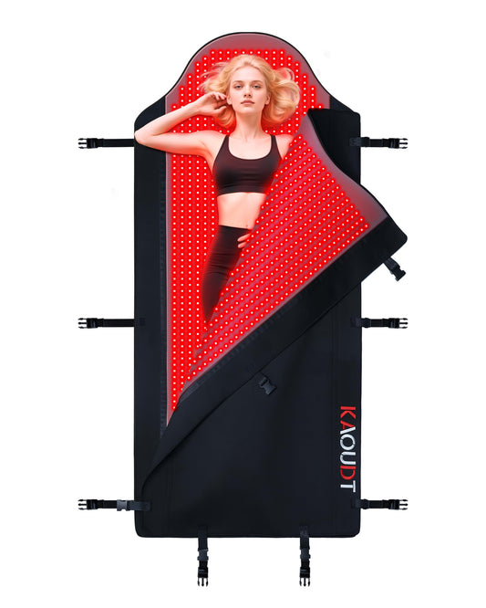 Kaoudt 2026 Medical-Grade TPU Red Light Therapy Mat for Full Body Pain Relief, FSA&HSA Eligible 72"x33" Dual Wavelength Infrared Red Light Blanket with 2600 LEDs for Home Use (Black)